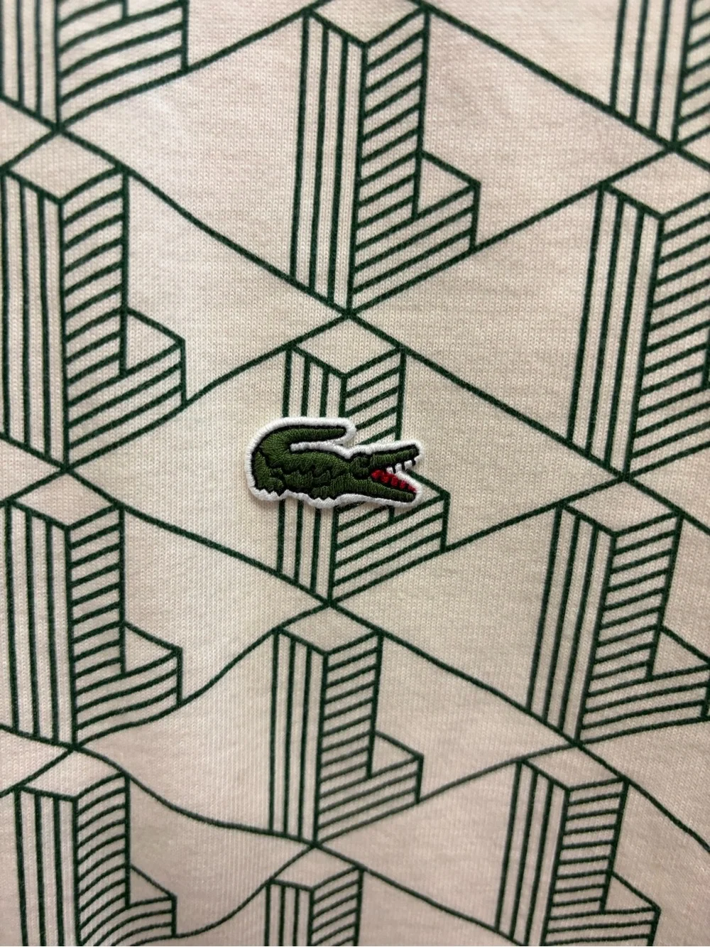 Lacoste Live Monogram T-shirt Relaxed Fit Unisex AllOver Print Geometric
